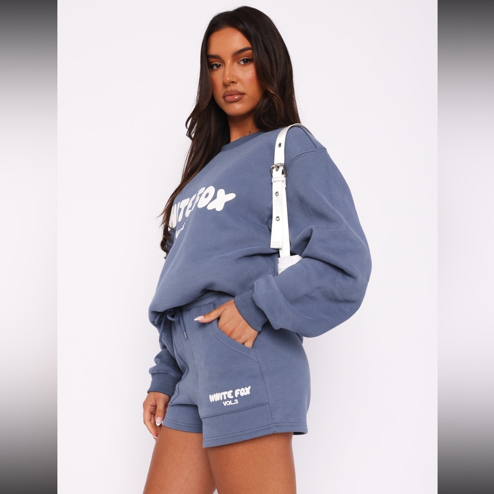 White Fox Boutique Volume 3 Sweatshirt & Shorts Set (Ocean) - Picture 2 of 16
